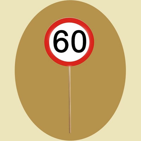 Verkehrsschild Mini-Schild-Stecker „60“